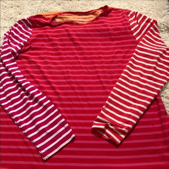 Lands' End Striped rash gaurd Long Sleeve Top - Picture 2 of 4
